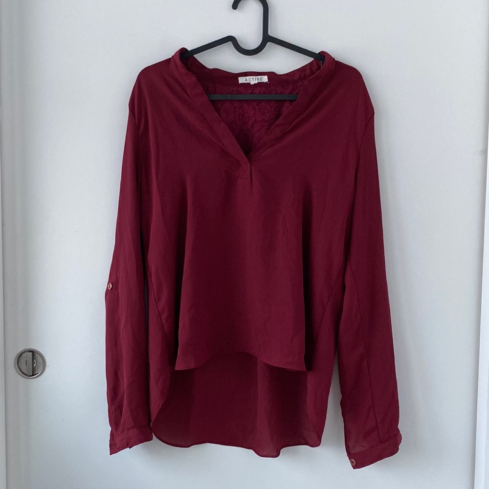 Light, Red Blouse with Lace in the Back